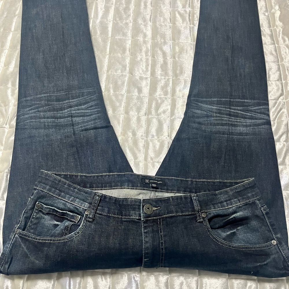 INC International Concepts Men’s 40W X 30W Dark Blue Boot Cut Jeans - Picture 10 of 10
